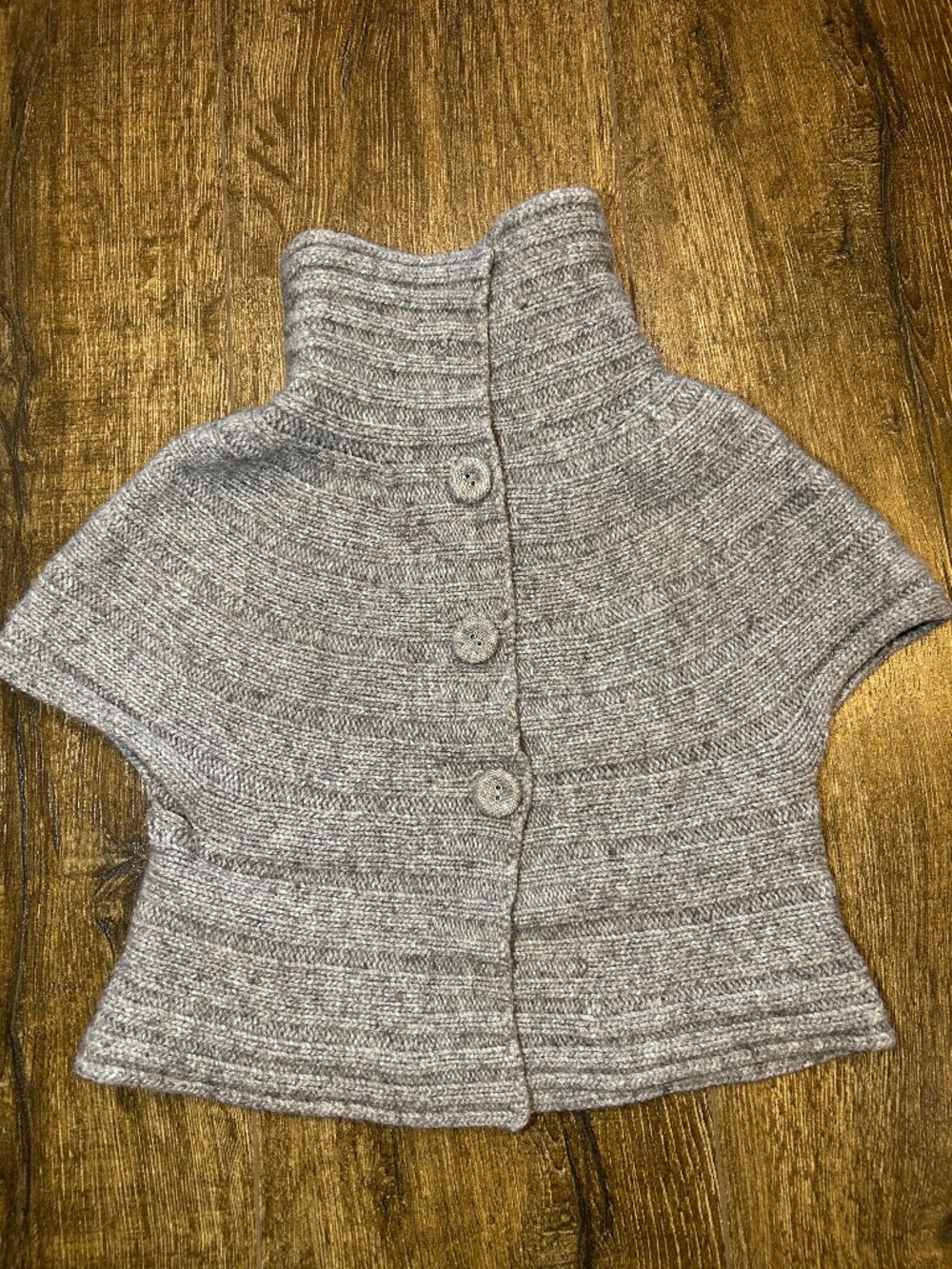 children's knit button-front wool cashmere blend capelet vest 4 years